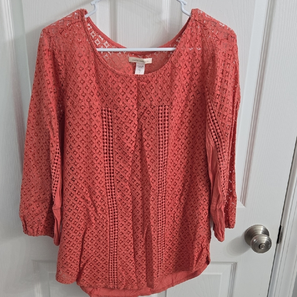 Canyon River Blues Coral Lace Blouse